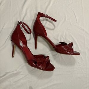 Unworn Marc Fisher red patent leather heels